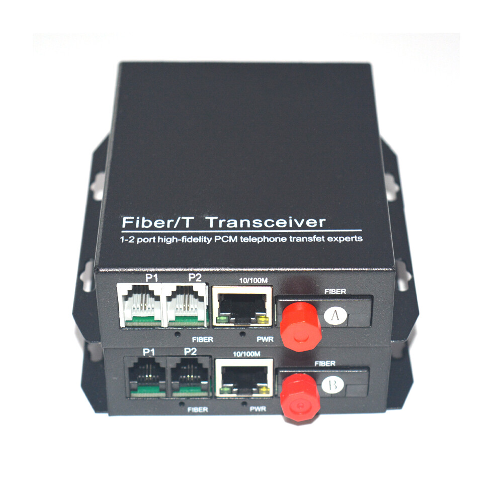 2 Channels Telephone Extenders -PCM Tel Fiber Optic with 100Mbps Ethernet FC