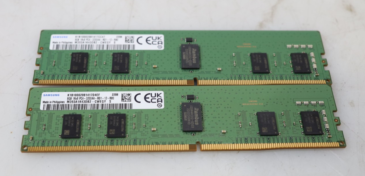 Lot 2x 8GB (16GB) Samsung M393A1K43DB2-CWE DDR4 PC4-3200AA ECC RDIMM Memory