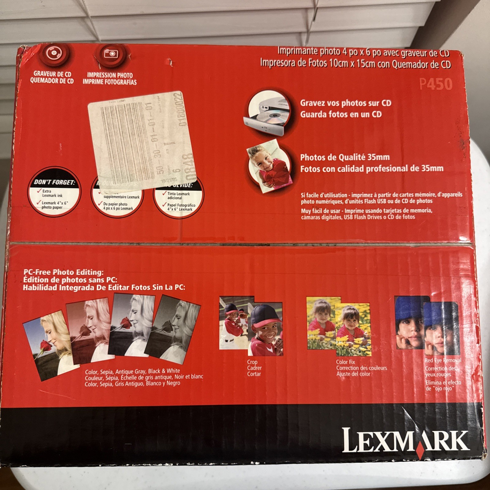 Brand New Lexmark P450 4" x 6" Compact Photo Printer with CD Burner