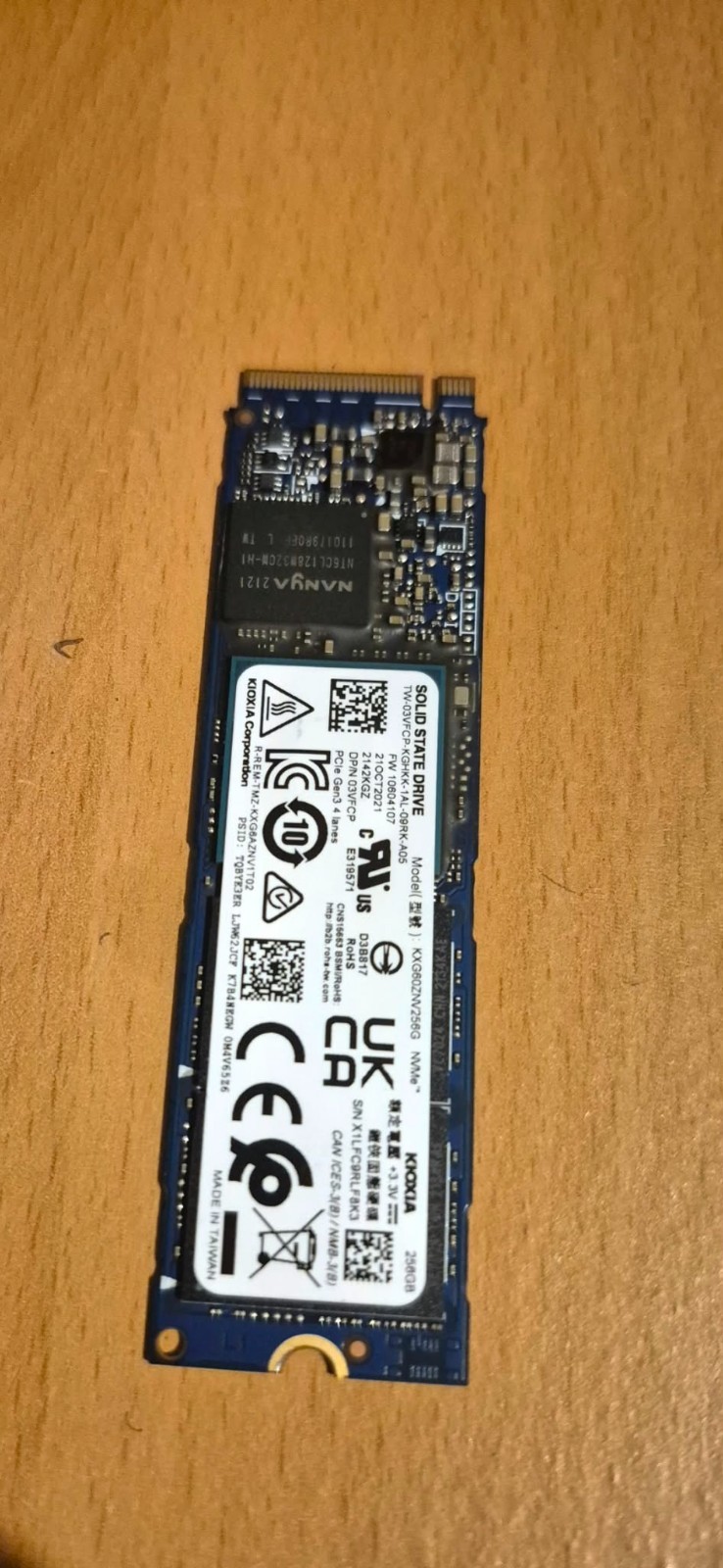 Toshiba/Kioxia KXG60ZNV256G PCIe NVMe M.2 2280 80mm 256GB (Scored 80-90% in CD)