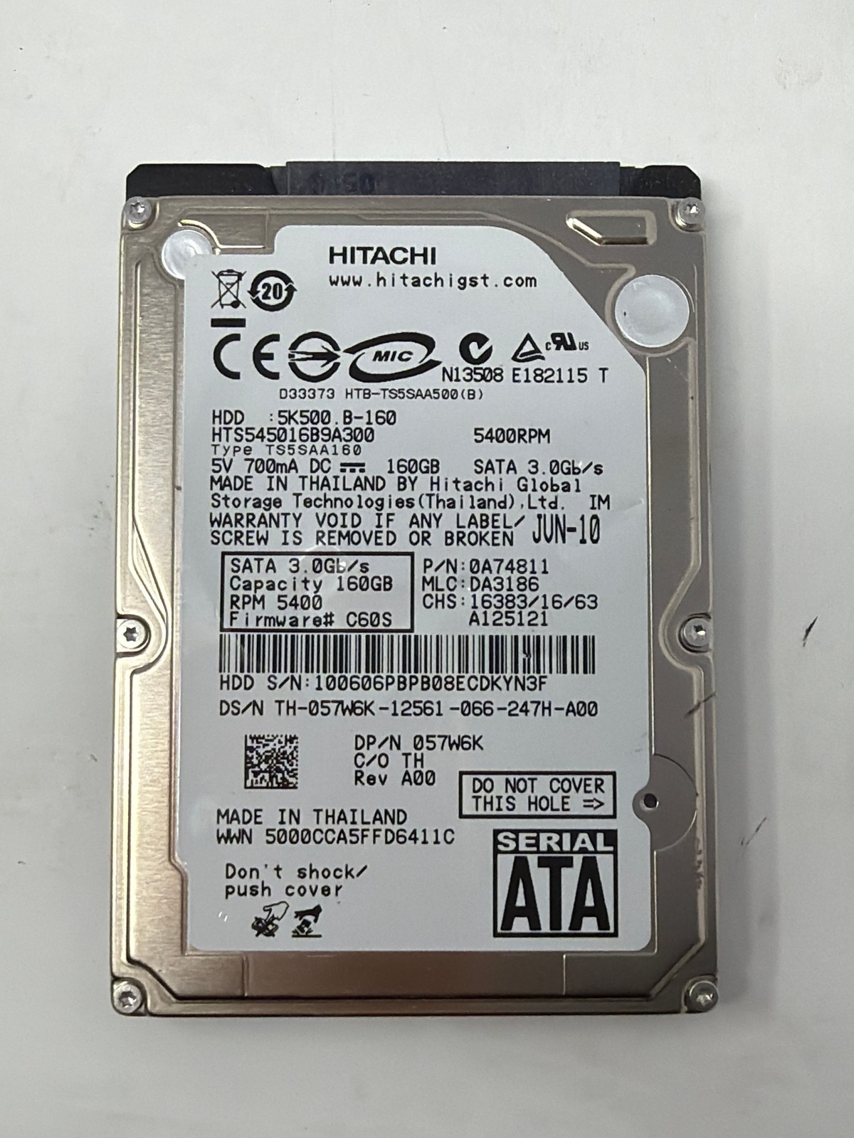 Hitachi HTS545016B9A300 160GB SATA Grade B