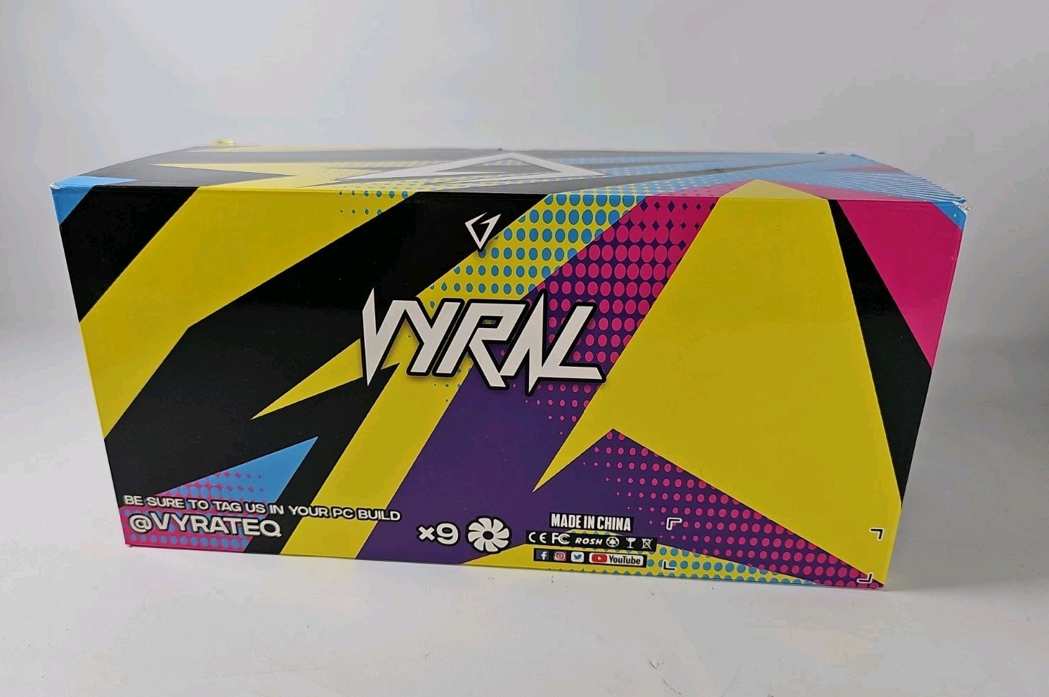 Vyral 9 Pack Black 120mm RGB PC Case Fans High Airflow High Performance