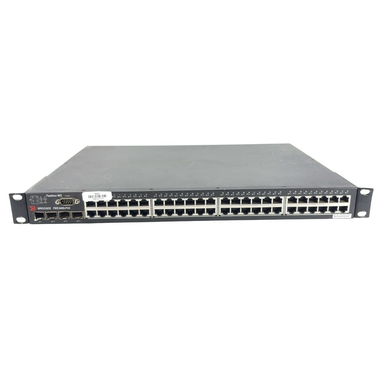 Brocade FastIron FWS648G-POE 48-Port Gigabit PoE Ethernet Switch w/Rack Ears