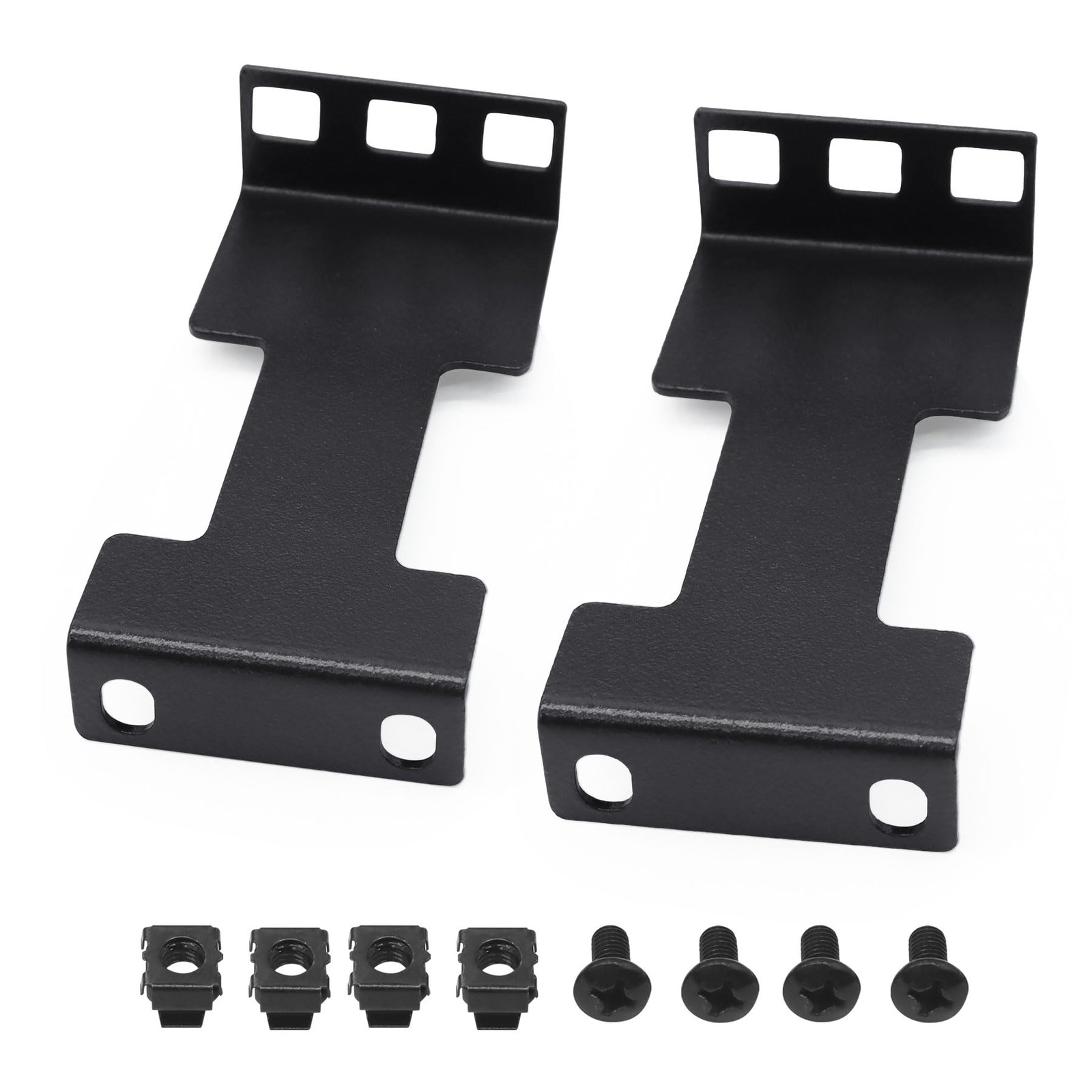 1U Server Rack Depth Extender Kit, 3.94" Extension, 2 Packs, Black