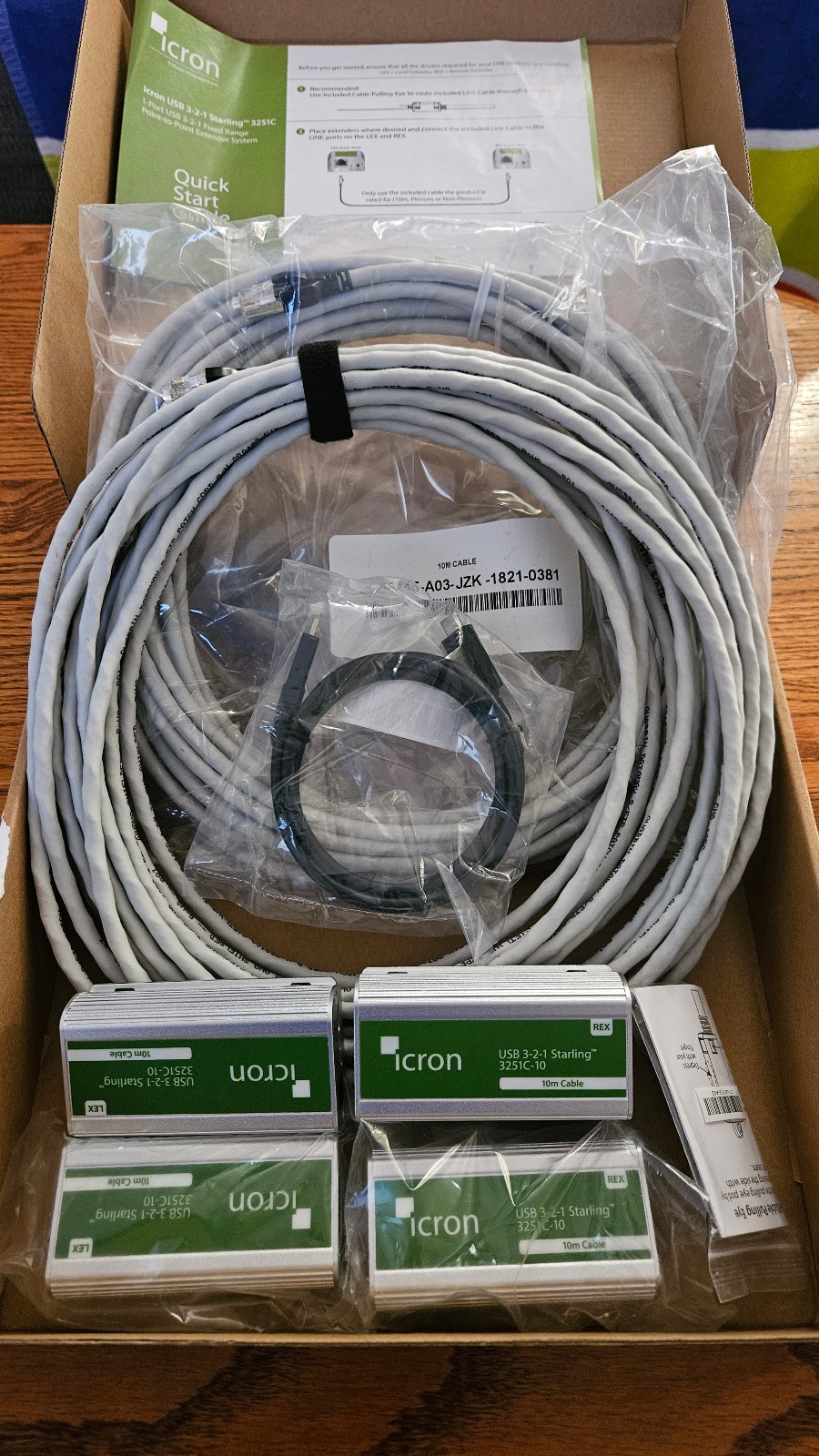 Icron USB 3-2-1 Starling 3251C-10-PL Extender USB-C Powered 10m Cable NEW/USED