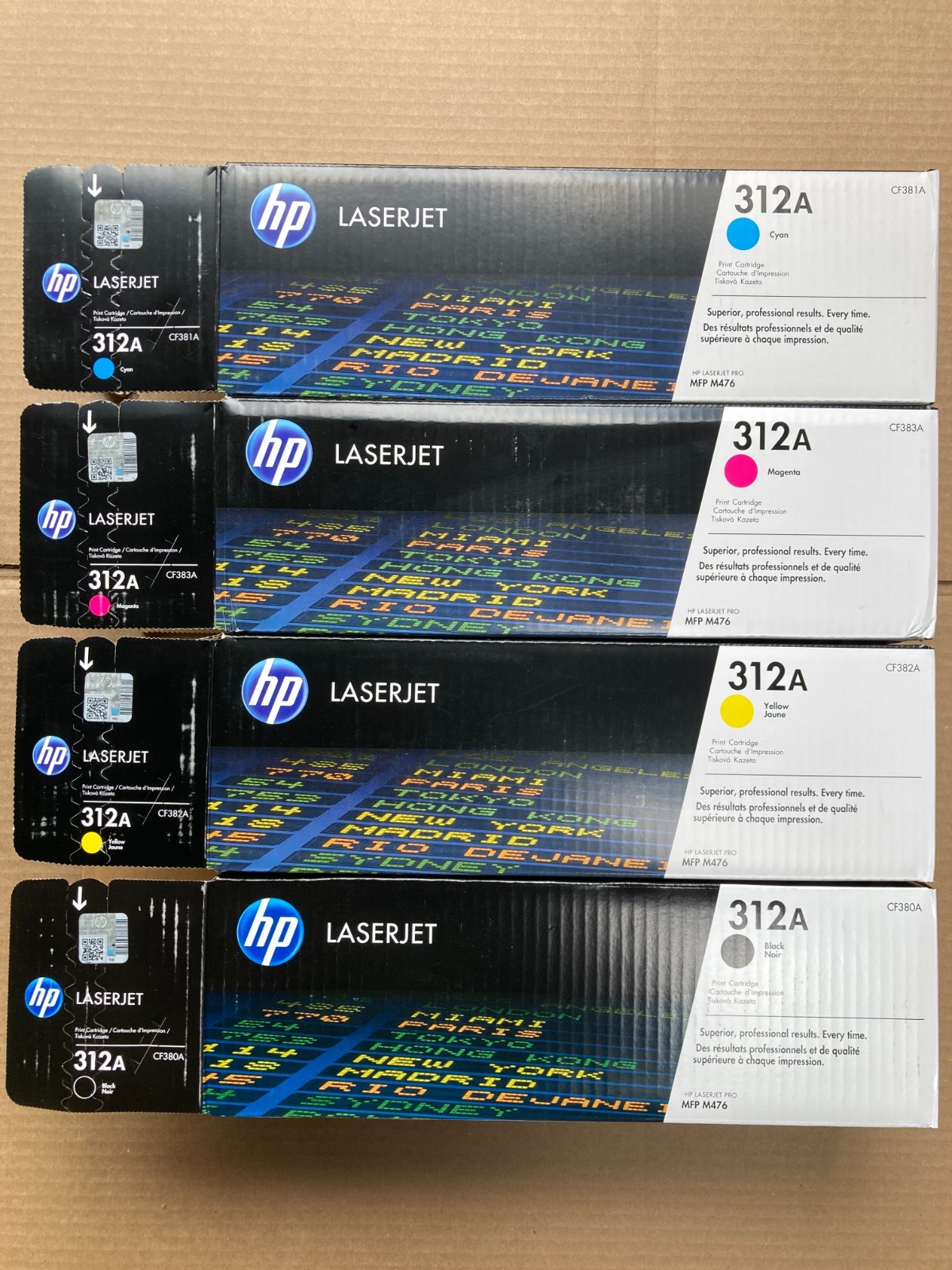 HP 312A Black/Cyan/Magenta/Yellow Standard Yield Toner Cartridge Set