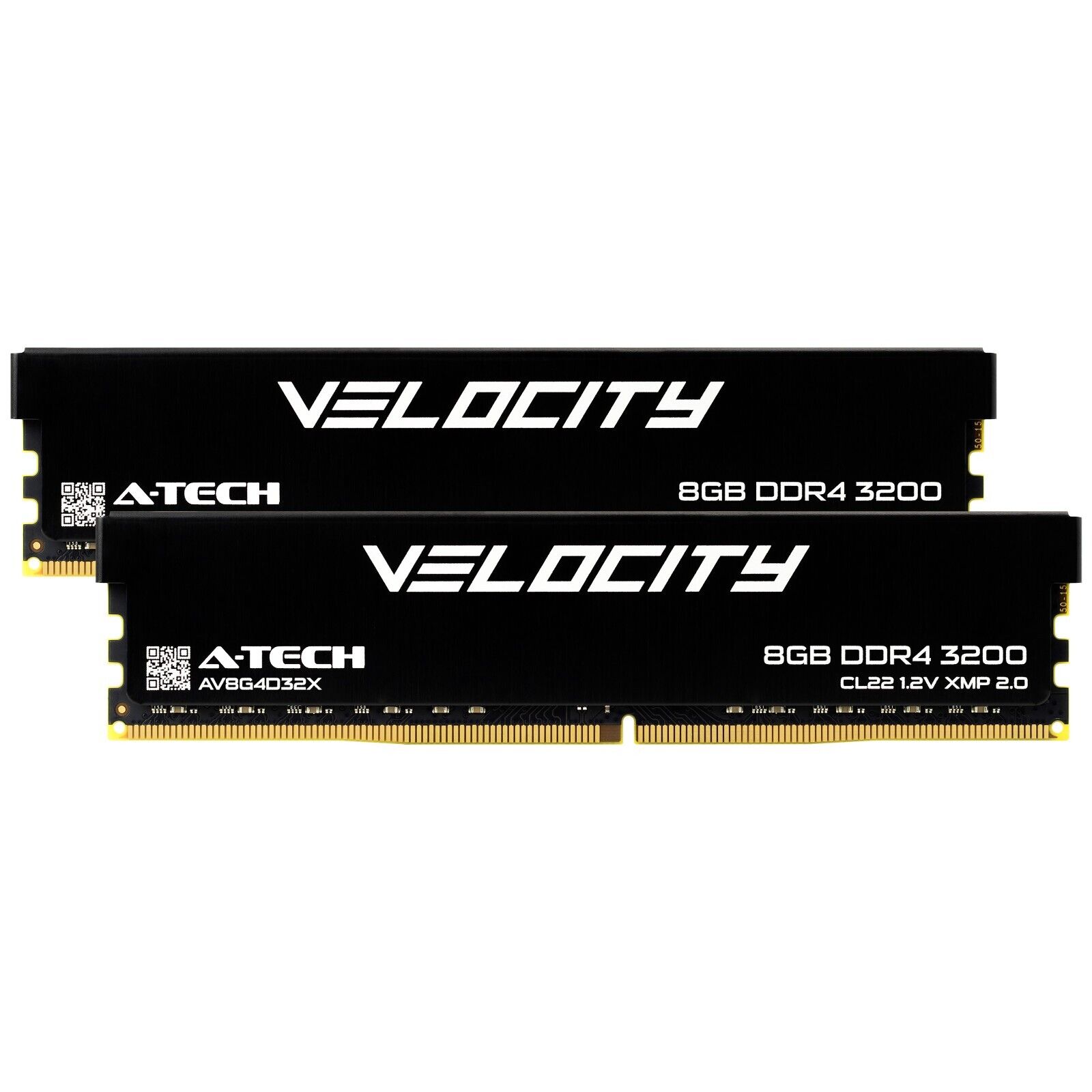 A-Tech Velocity 16GB 2x 8GB PC4-25600 DDR4 3200 XMP Desktop PC Gaming Memory RAM