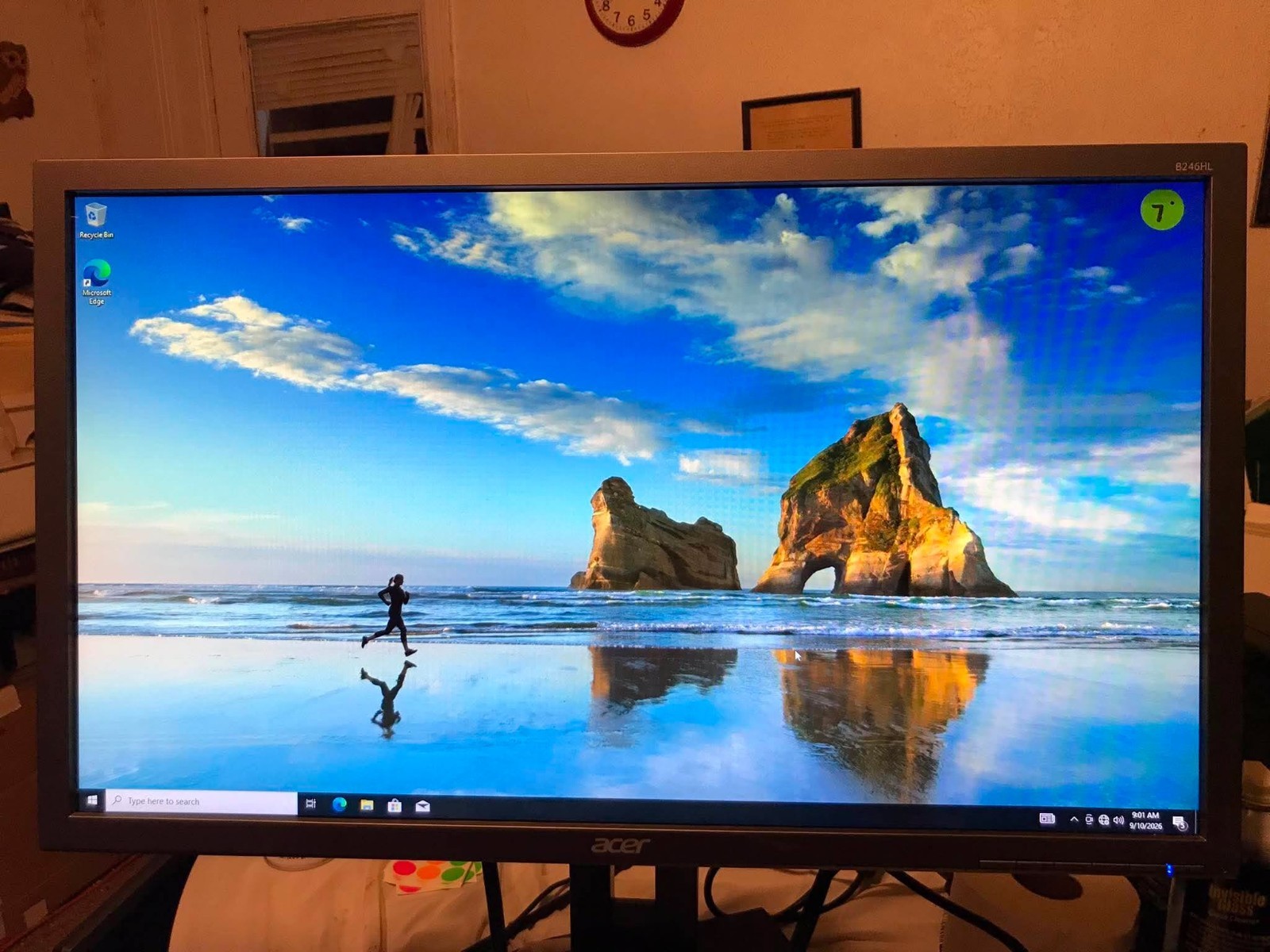Acer B246HL ymdpr 24" 1080p LED Monitor DVI VGA Stand Cord Tested Working