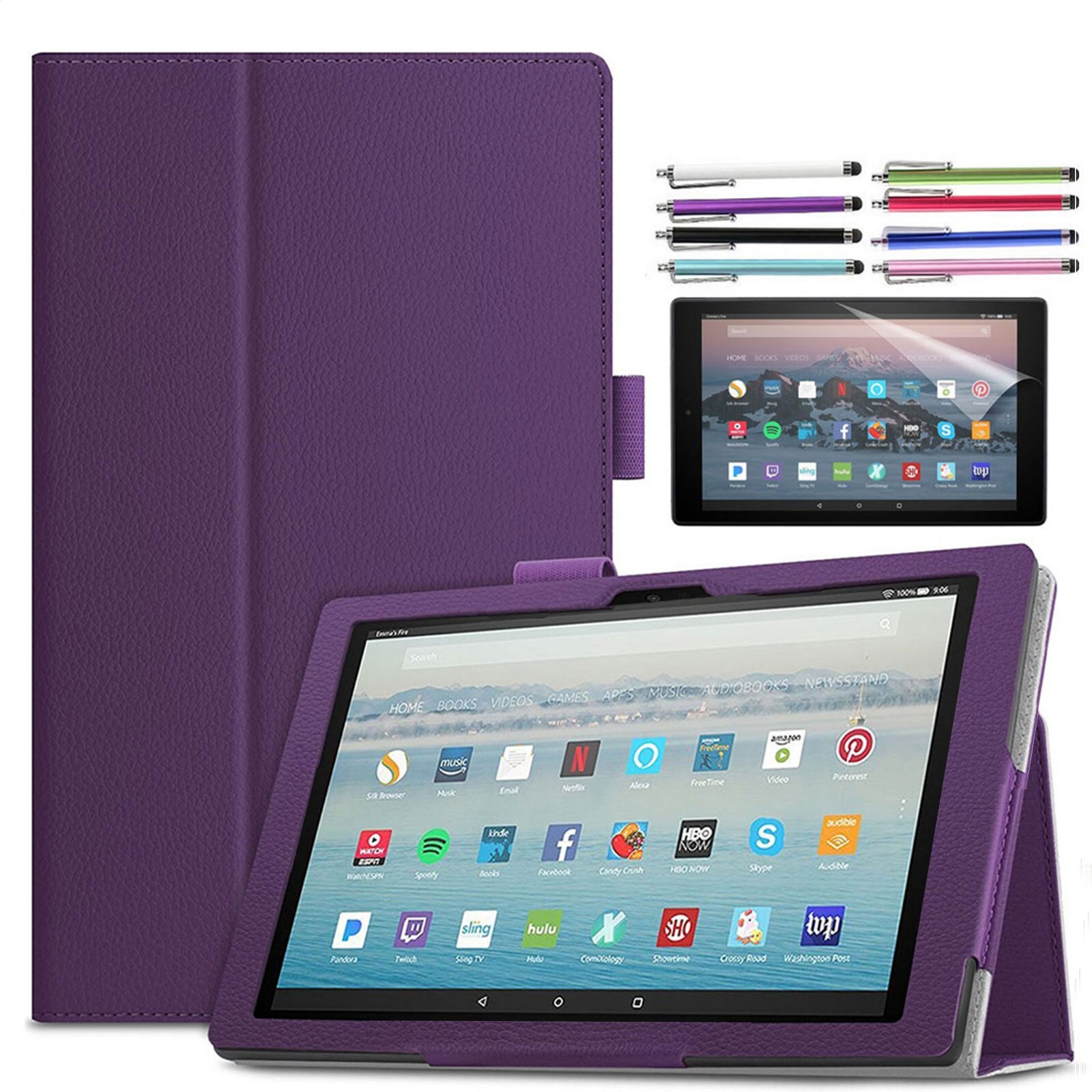 2022 Luxury PU Leather Folio Magnetic Case For Amazon Fire 7 Tablet  12th Gen