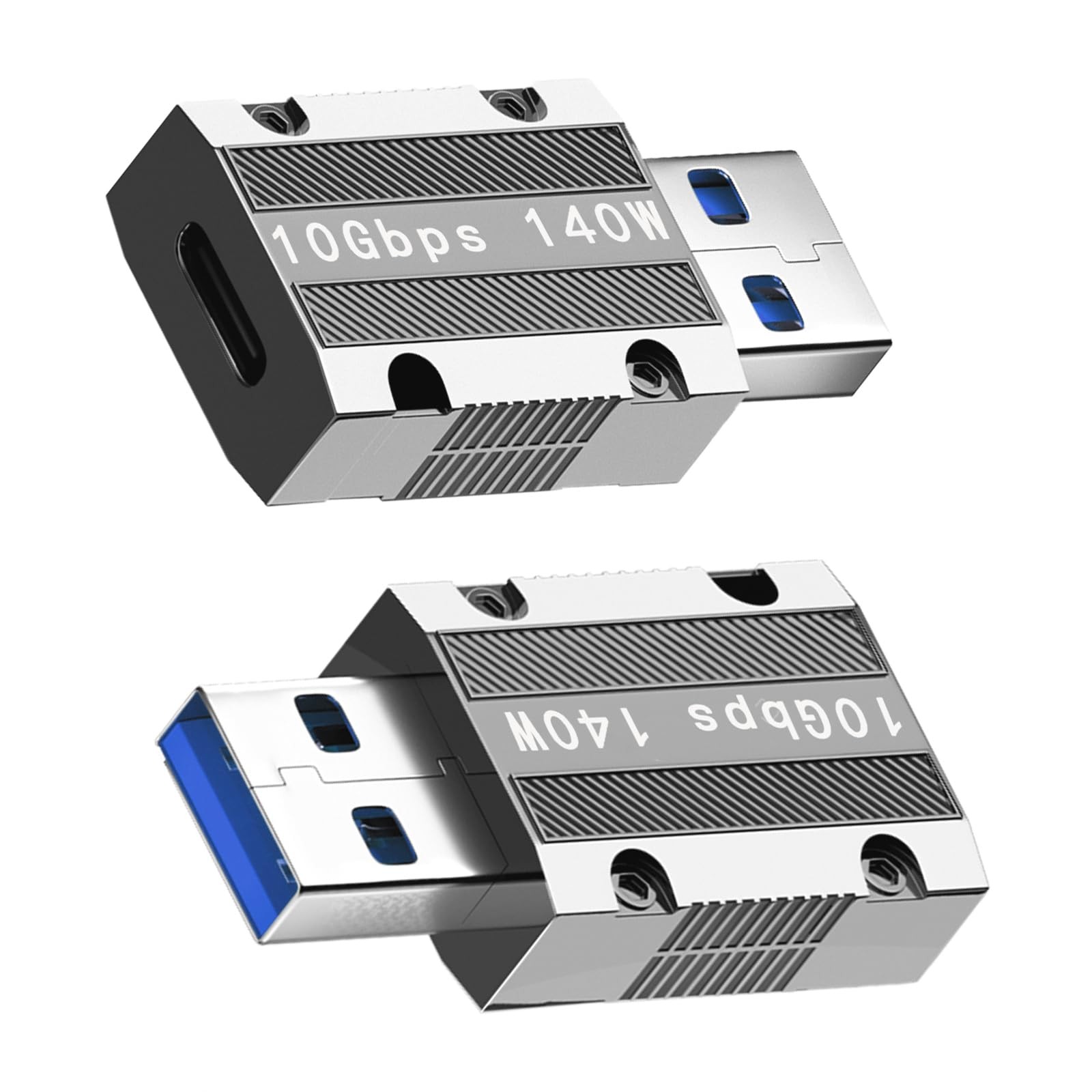 2 PCS 10Gbps USBC Female To USB Male Adapter Zinc Alloy TypeC To A Converter