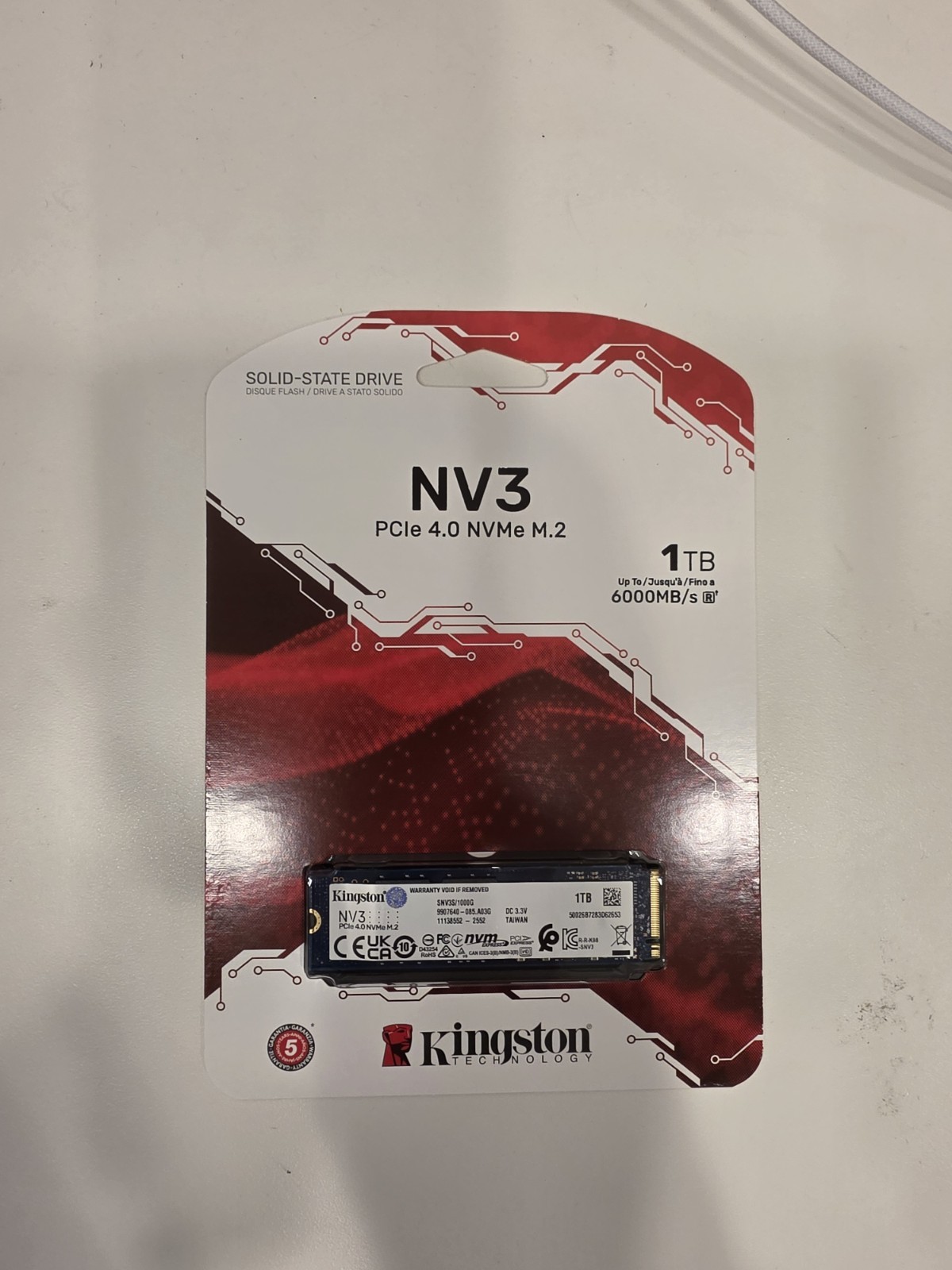 Kingston NV3 1TB M.2 2280 NVMe SSD | PCIe 4.0 Gen 4x4 | Up to 6000 1TB, blue 