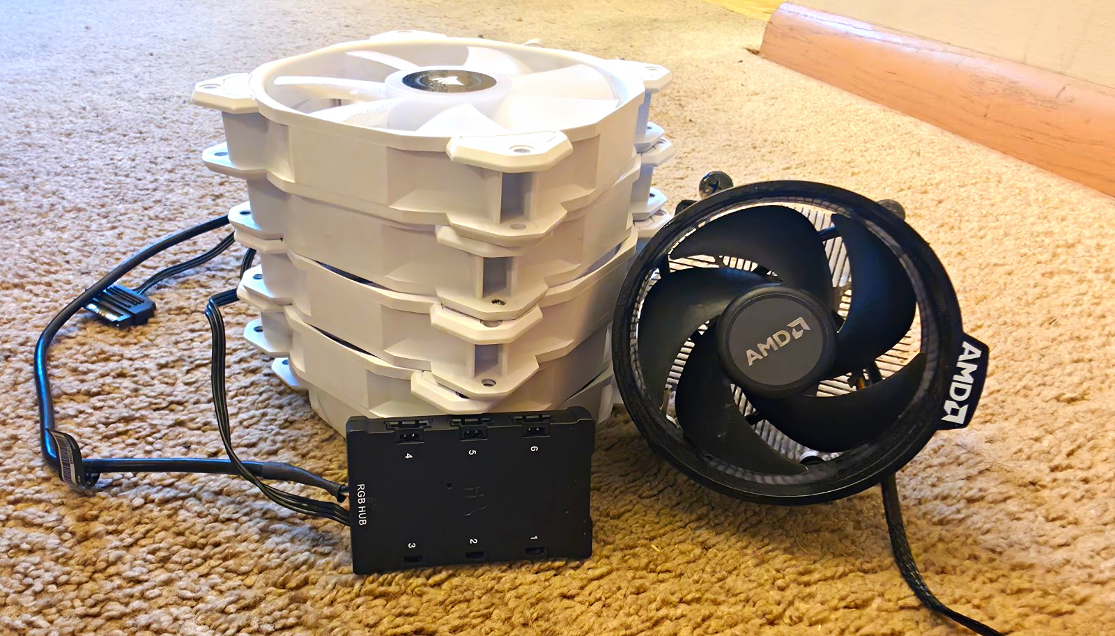 White Corsair iCUE RGB AMD Air Cooling Bundle