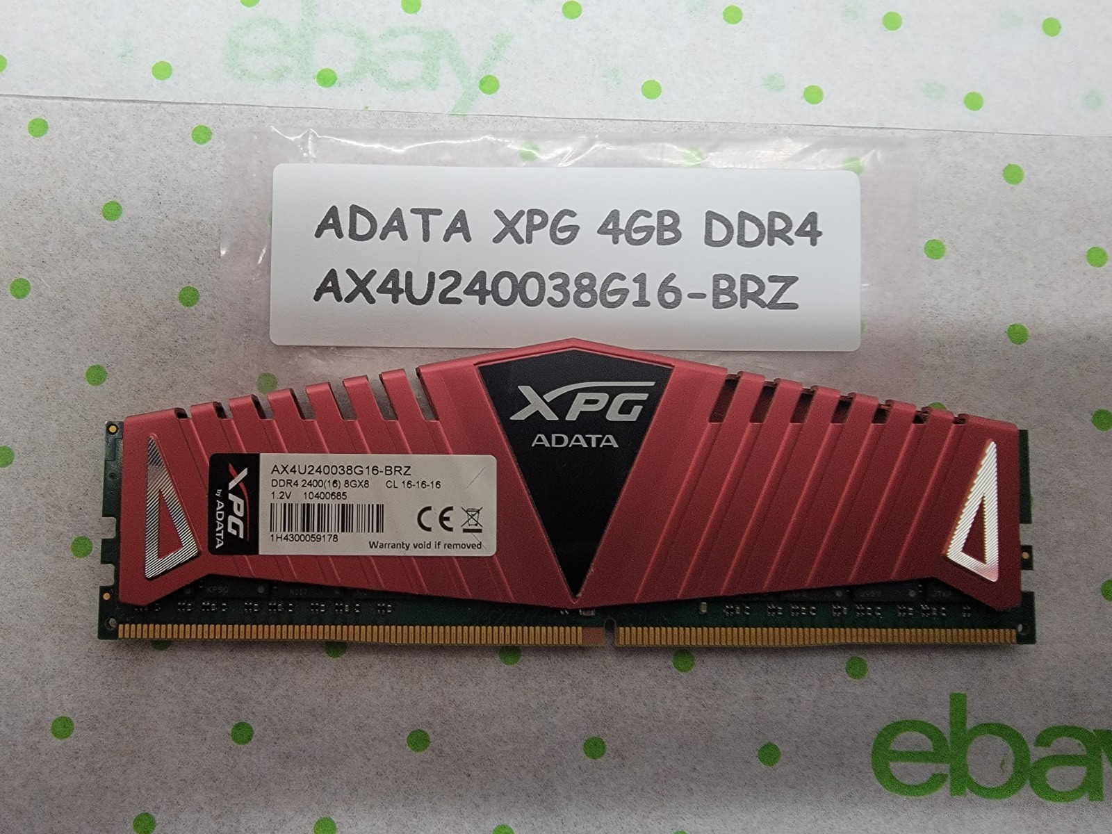 ADATA XPG Z1 8GB (1x8GB) DDR4 2400MHz Ram Memory AX4U240038G16-BRZ