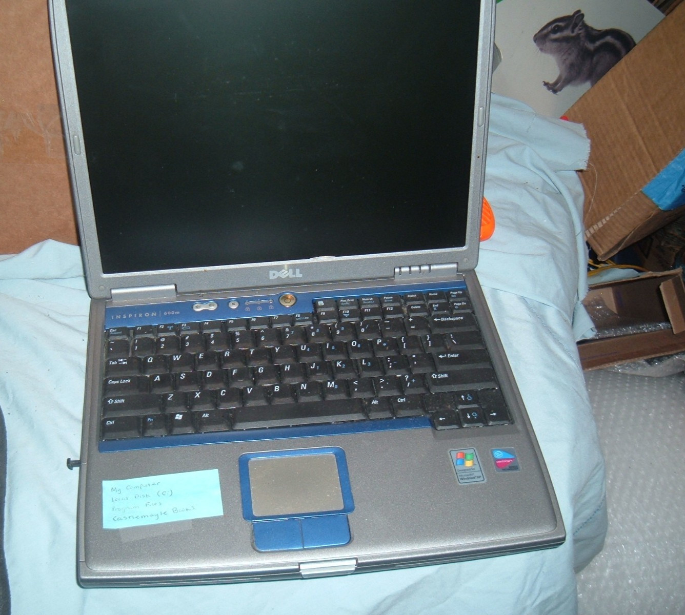 parts Dell laptop Inspiron 600m NO HDD sell for parts has battery but no charger