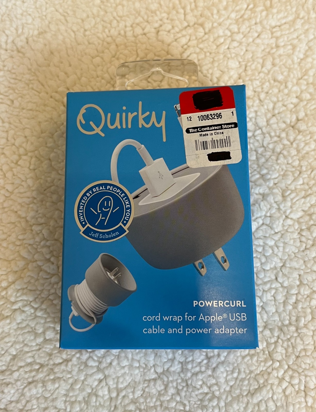 Quirky Powercurl Cord Wrap for Apple USB Cable & Power Adapter Gray New In Box