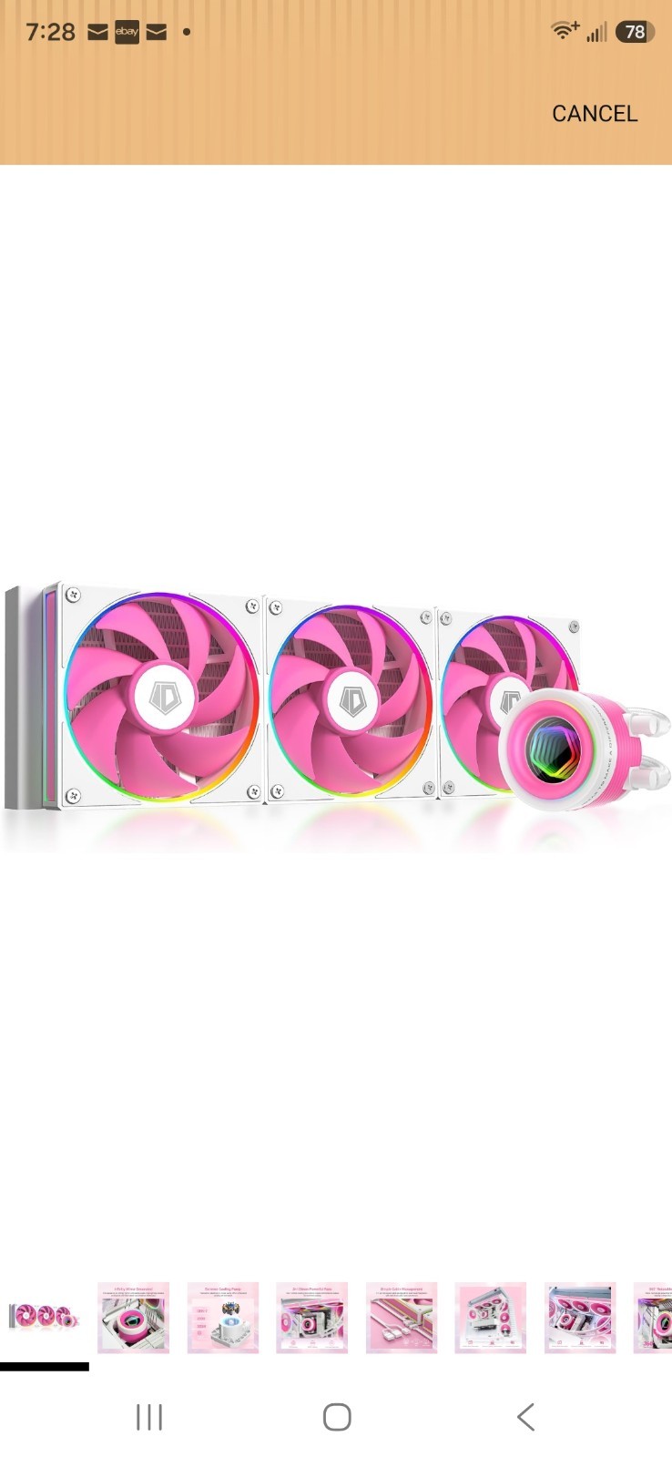 ID-COOLING FX360 INF Pink Edition 360mm Liquid CPU Cooler, AIO Cooler SEALED