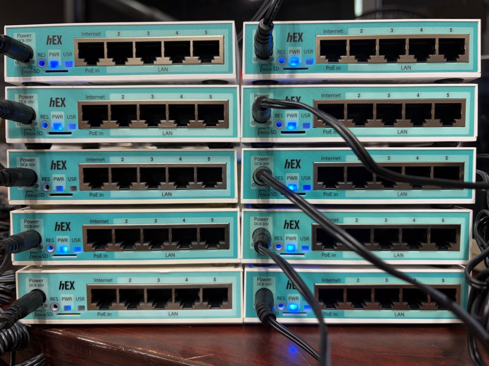 LOT OF 10 MikroTik Hex RB750GR3 5-port Ethernet Gigabit Router