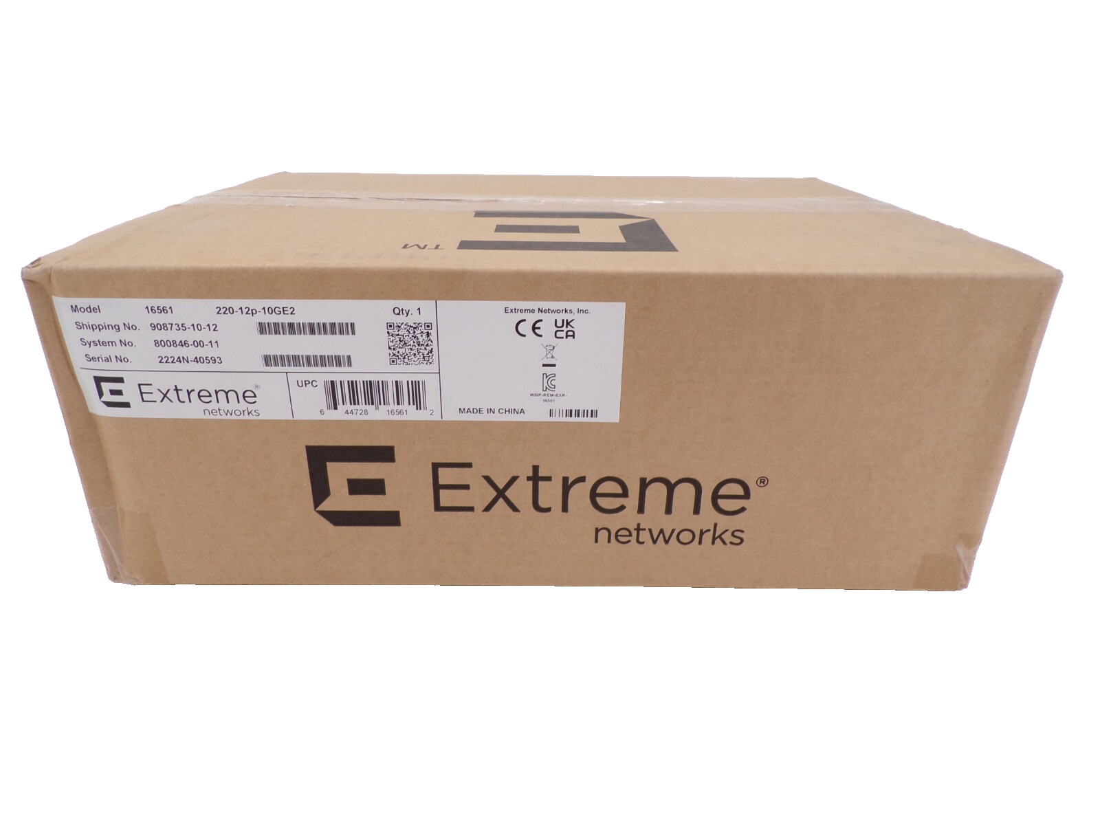 New Extreme 16561 220-12p-10GE2 220 Series 12 port Switch 10/100/1000, 10G SFP+
