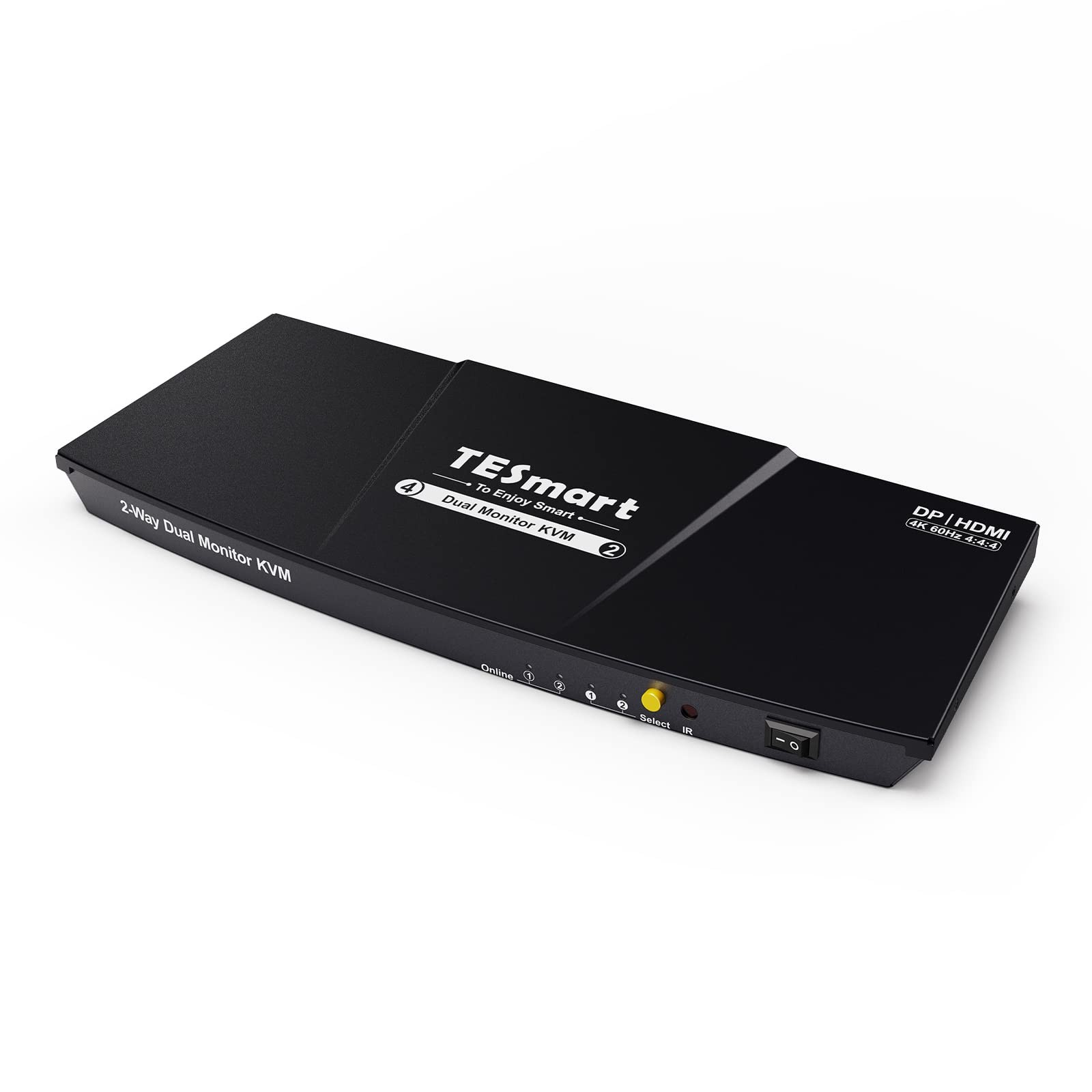 DisplayPort and HDMI KVM Switch 2 Monitors 2 Computers, TESmart 4 Port Dual M...