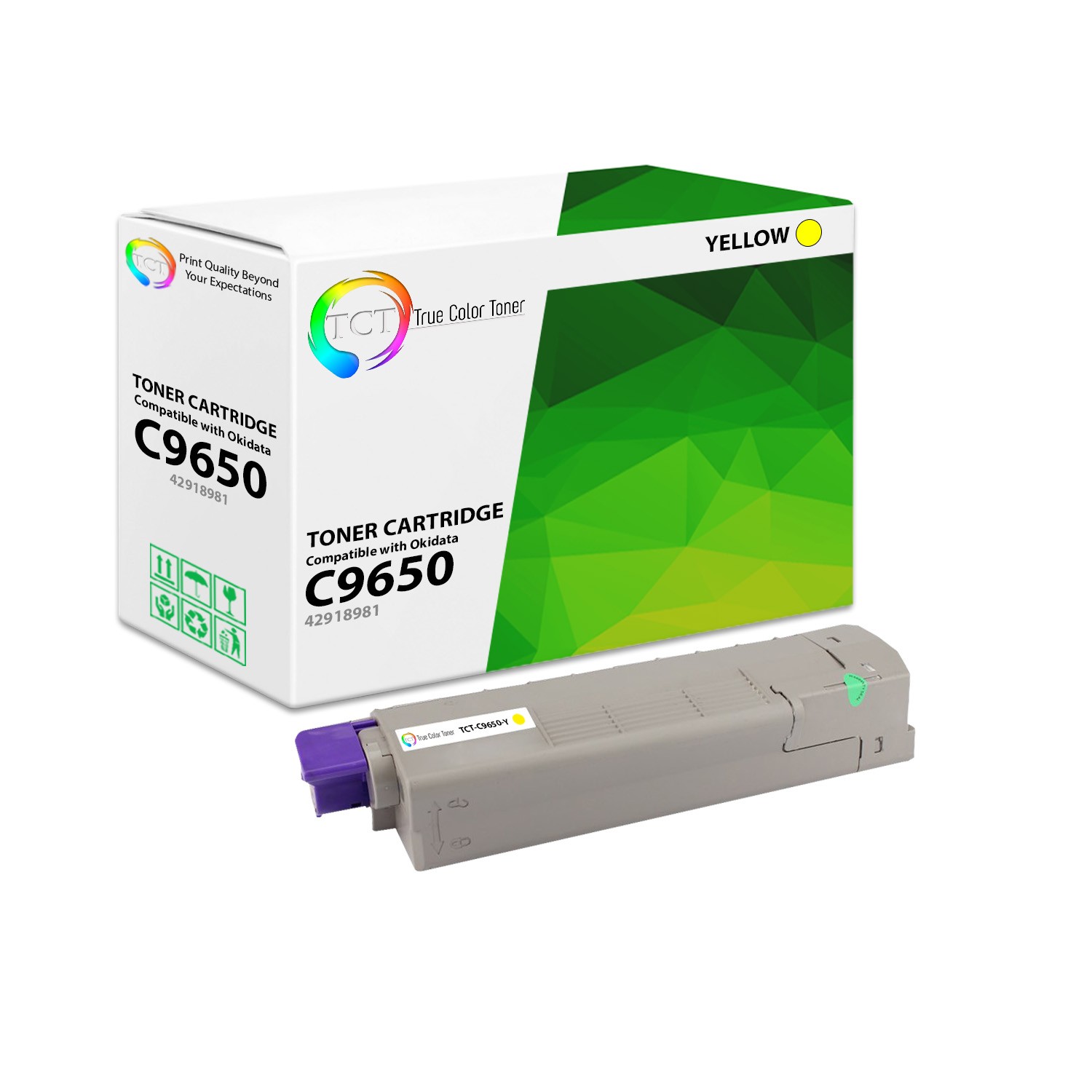 TCT Premium C9650 Yellow for Okidata C9650 C9650DN Compatible Toner Cartridge