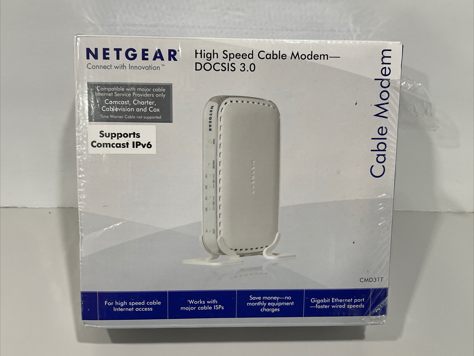 NETGEAR - CMD31T-100NAS DOCSIS 3.0 Cable Modem Sealed Xfinity, Spectrum, Cox