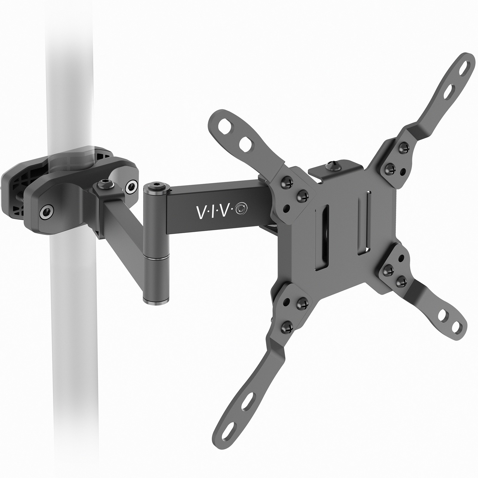 VIVO Steel Universal Pole Mount Monitor Arm VESA Plate, Fits 23"-43" Screens