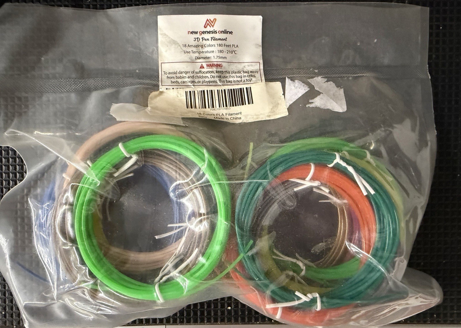 New Genesis 3D Pen Filament 1.75mm 180ft PLA 18 Colors