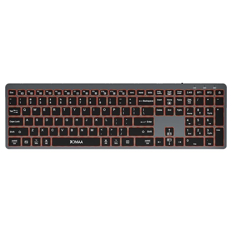 Dual Mode Wireless Keyboard 2.4G Bluetooth 3 Devices Backlit Scissor Switch