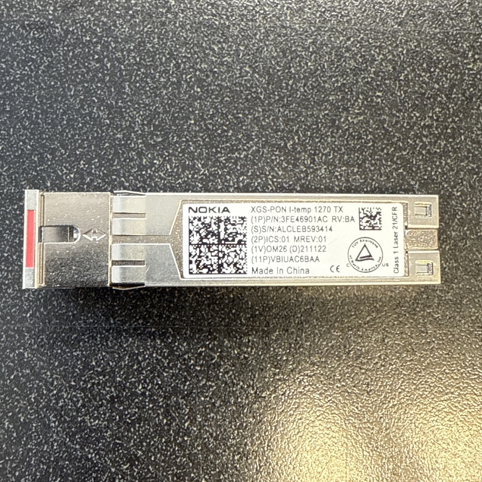NOKIA XGS-PON I-TEMP 1270 TX SFP TRANSCIEVER MODULE 3FE46901AC