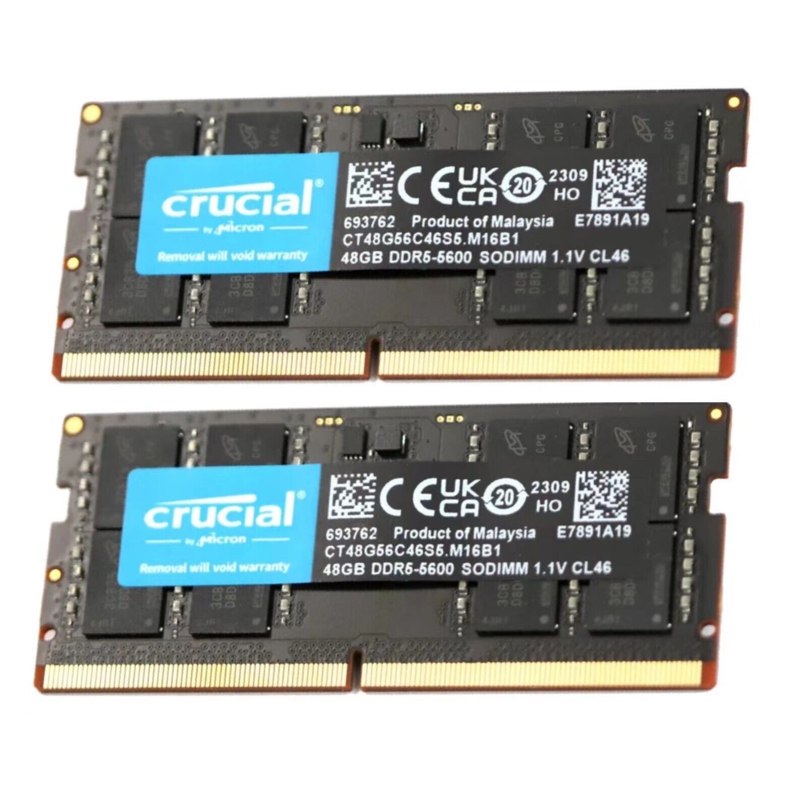 96GB 2X48GB Crucial DDR5 5600MHZ PC5-44800 Laptop SODIMM Memory Ram CT48G56C46S5