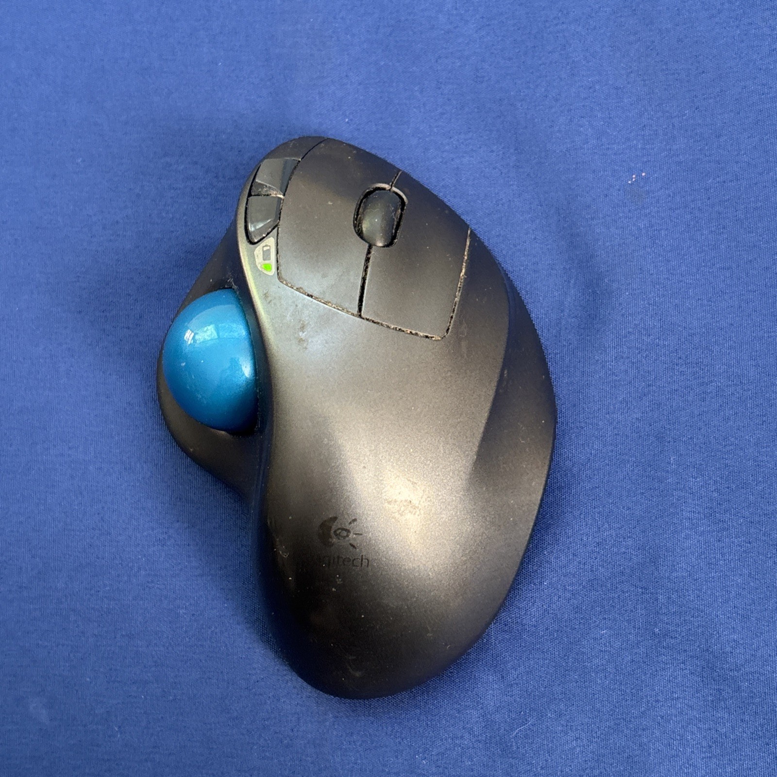 Logitech M570 Ergonomic Wireless Trackball Mouse Blue Ball No Dongle