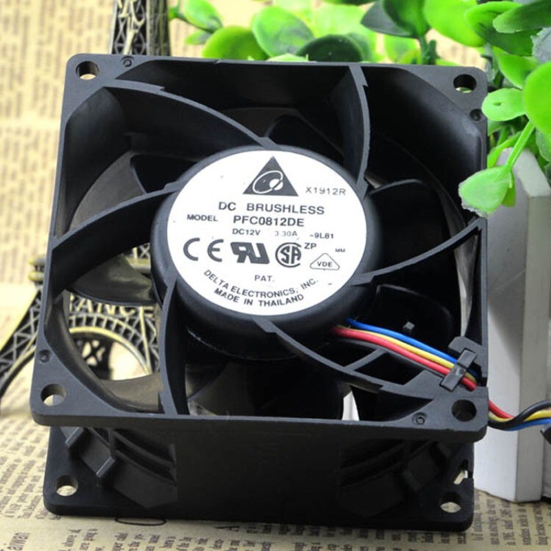 1pcs for Delta PFC0812DE 12V 3.30A Fan 80*80*38mm 4Pin