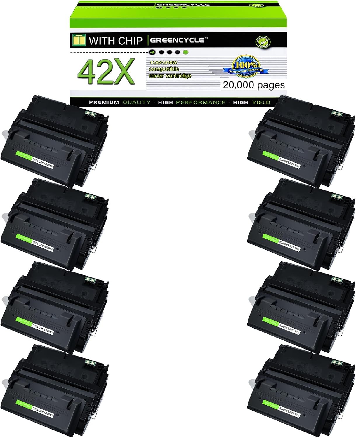 8PK Q5942X 42X Black Toner Cartridges Fits For HP LaserJet 4250dtn 4250tn 4350