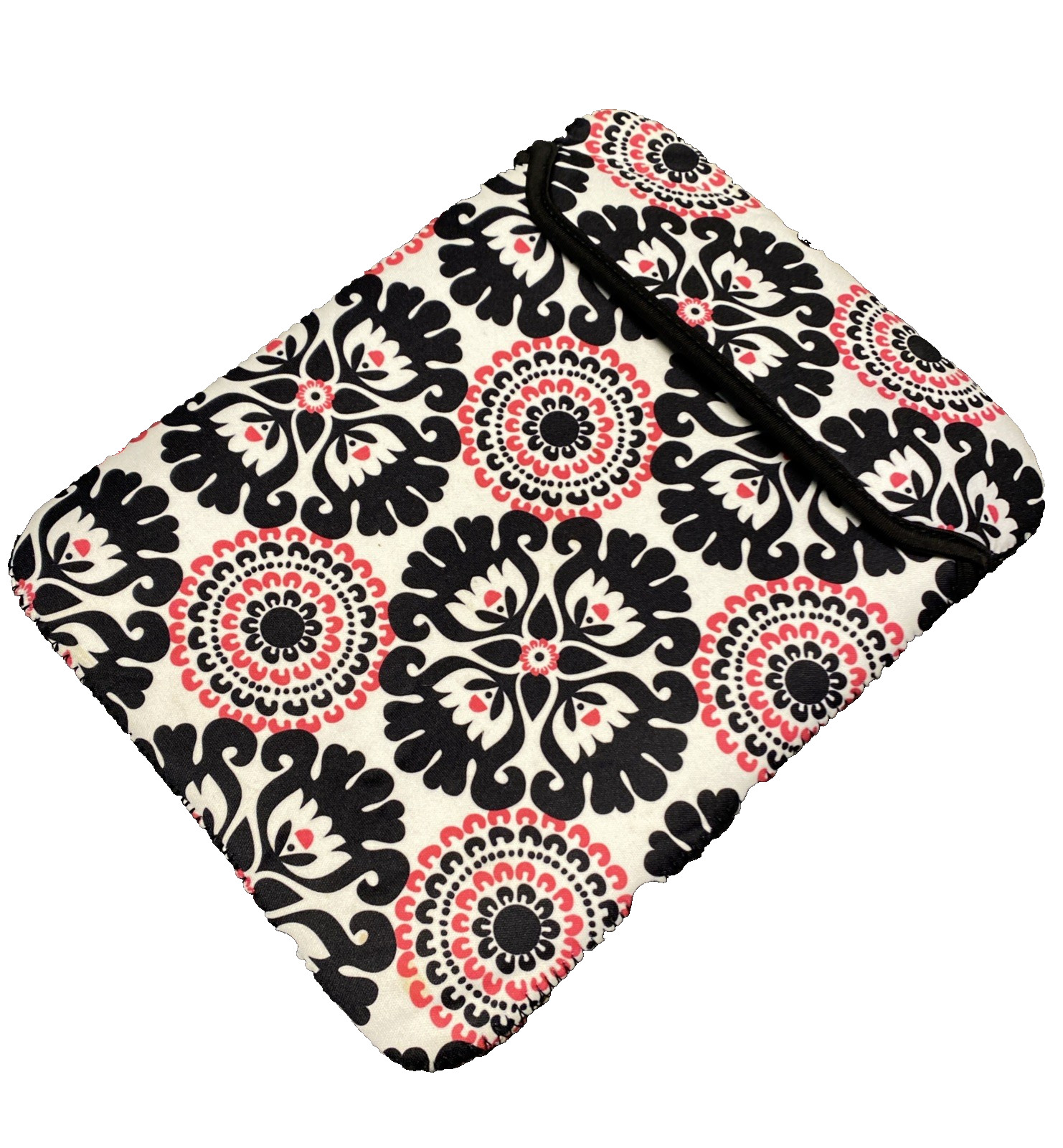 THIRTY‑ONE TOTE TABLET IPAD KINDLE NOOK CASE • BLACK WHITE PINK PRINT • ORGANIZE