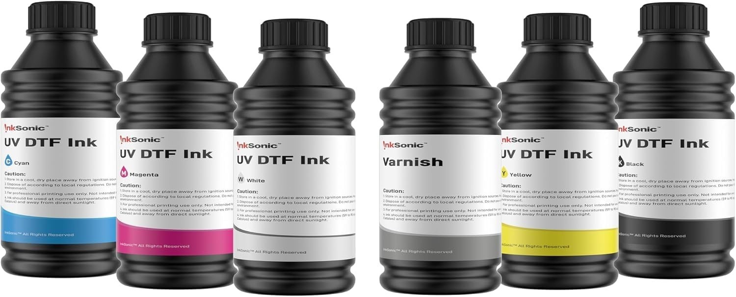 InkSonic UV DTF Ink 3000ML(Hard), Strong Adhesion, for PET A/B Film, XP600 TX800