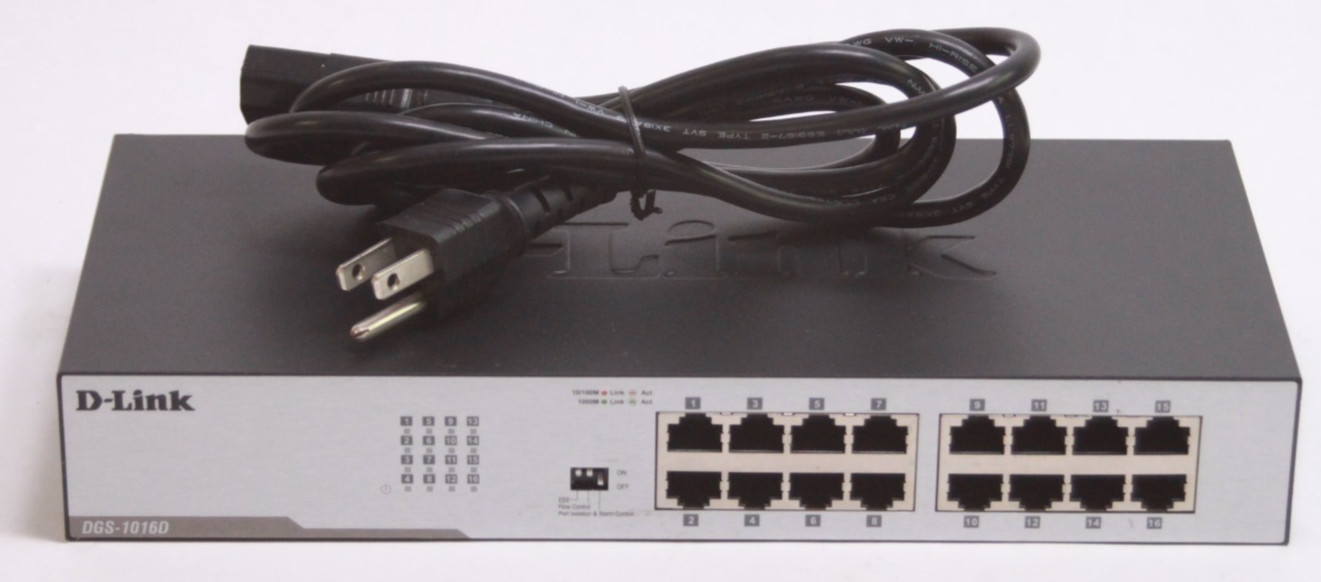 D-Link DGS-1016D 16-Port Gigabit Unmanaged Metal Desktop or Rackmount Switch