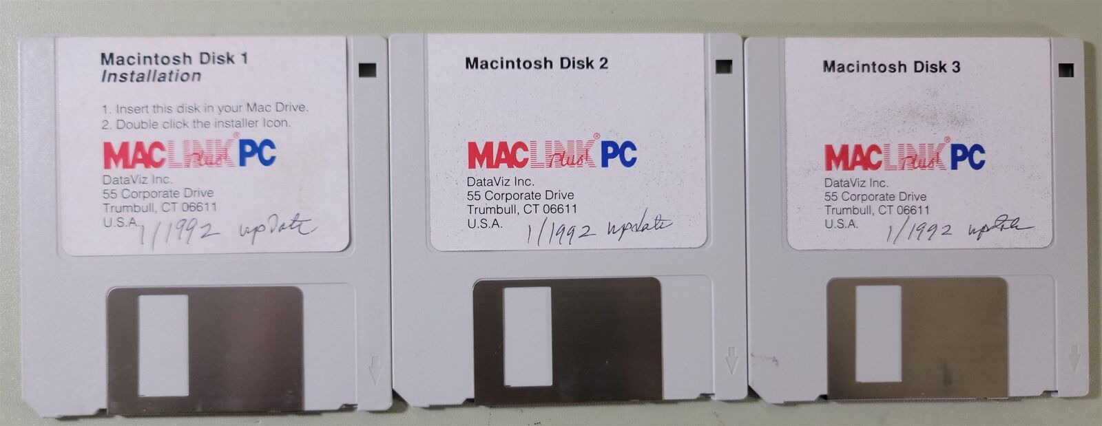 DataViz Mac Link Plus PC for Macintosh Installation Disk Media (x3)