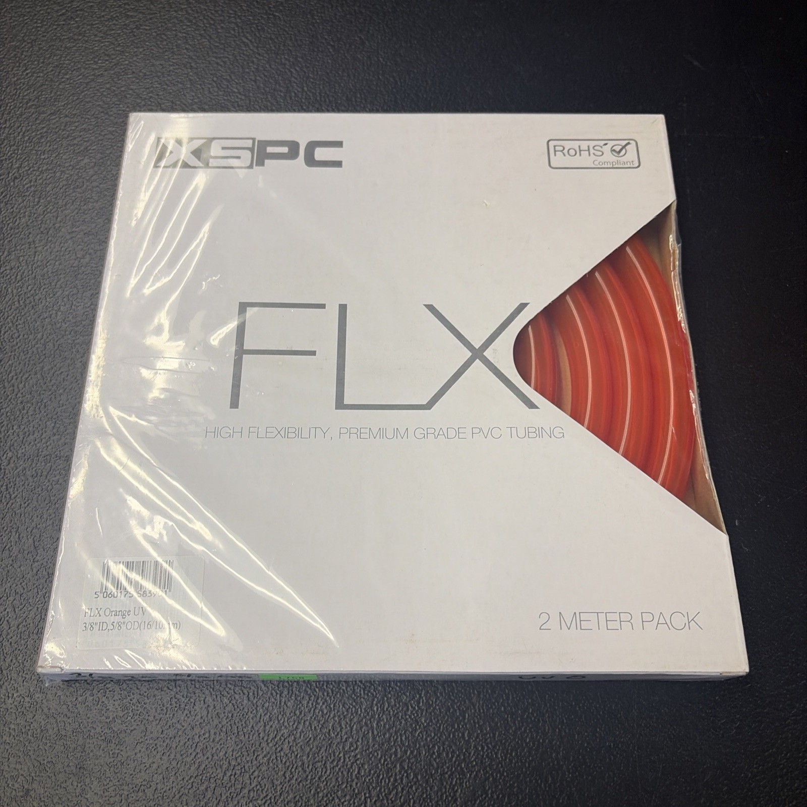 NIB NOS XSPC FLX 3/8" ID 5/8" OD 16/10MM ORANGE UV PREMIUM PVC TUBING NR 2 METER
