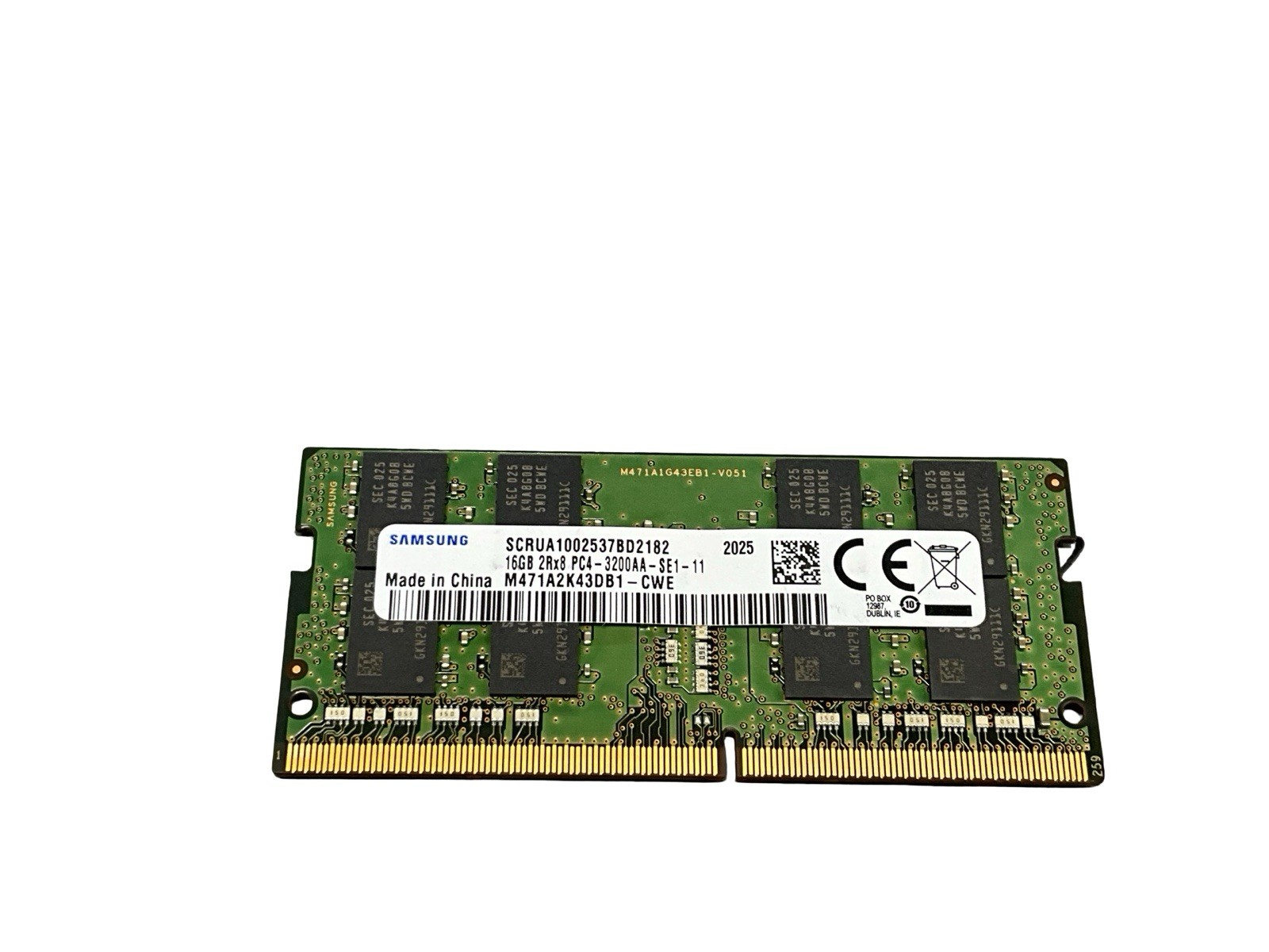 Samsung 16GB 2RX8 DDR4-3200AA SO-DIMM M471A2K43DB1