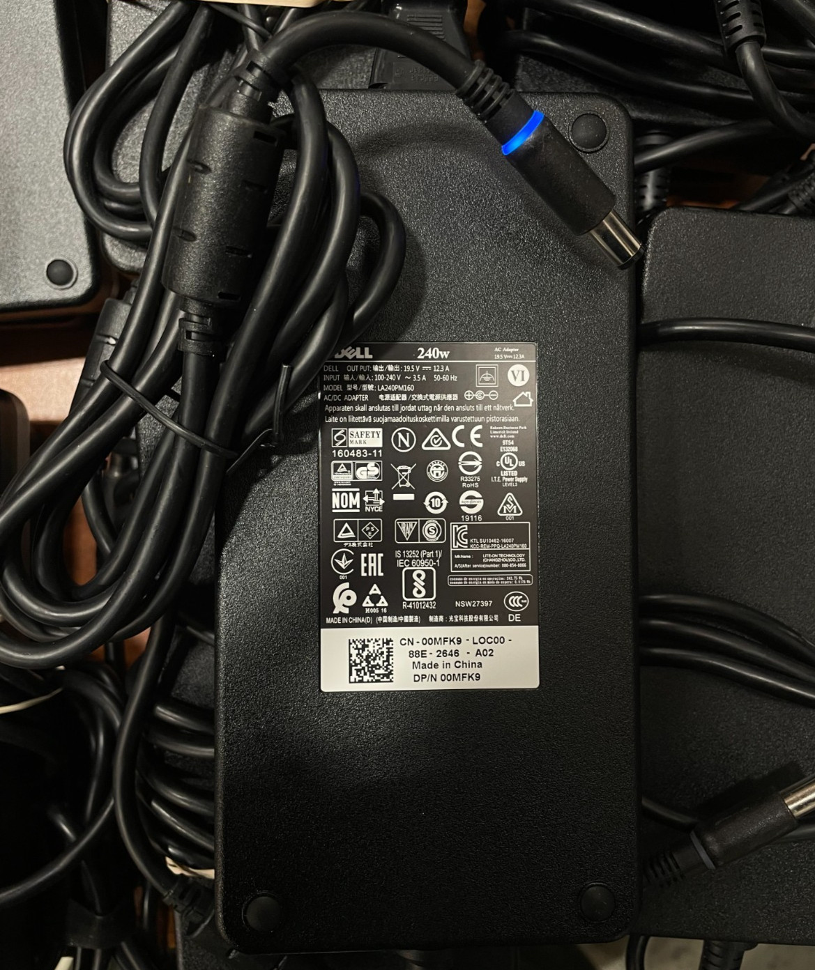(LOT OF 10) Dell 240W 19.5V 12.3A AC Adapter Charger #21