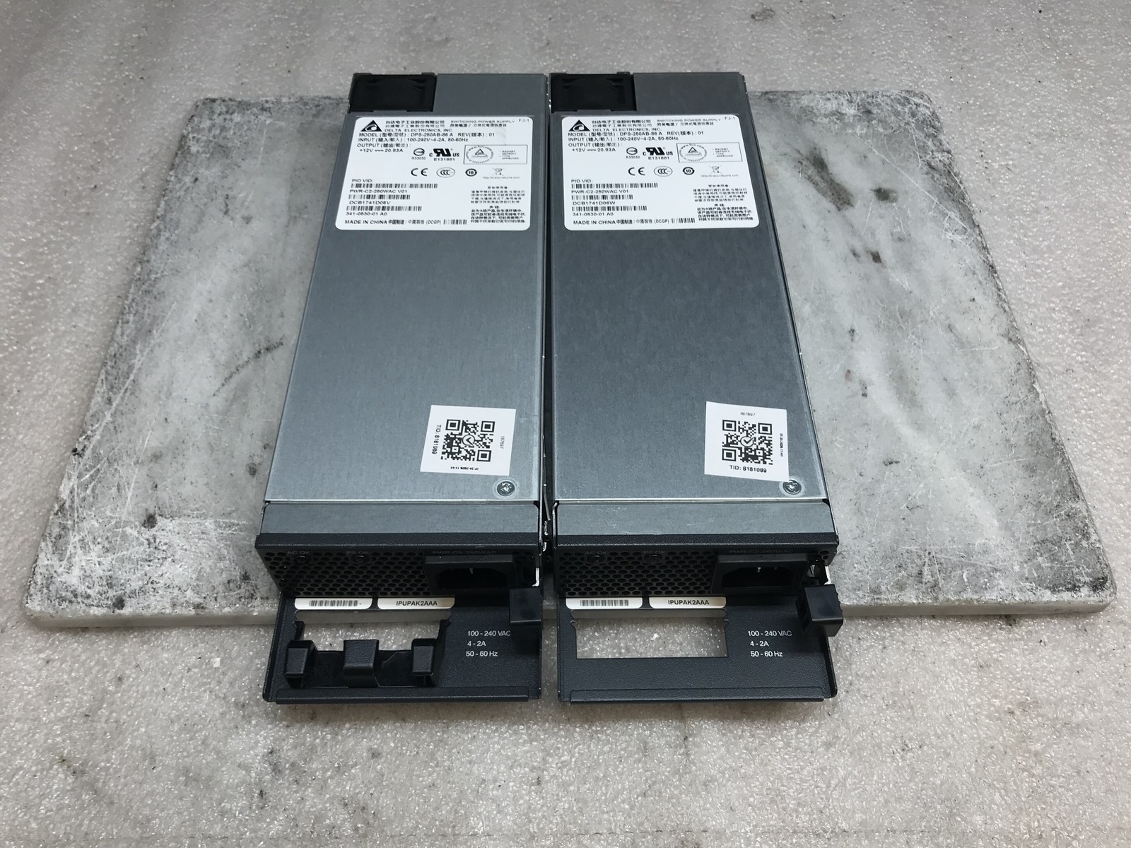 2x Cisco PWR-C2-250WAC 250W Delta Power Supply DPS-250AB-86 C