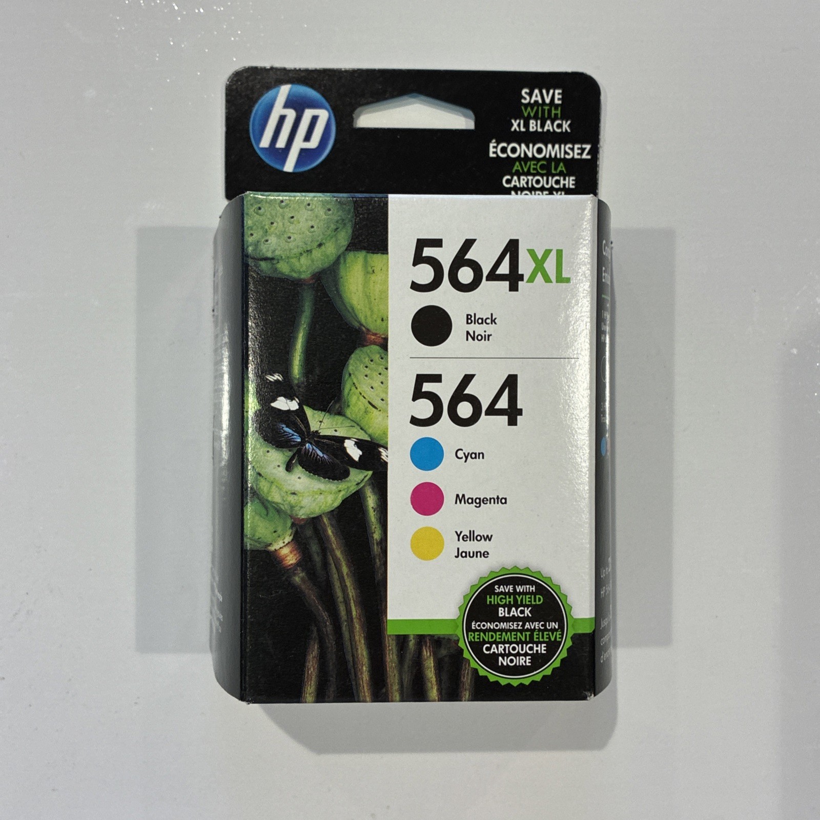 Genuine HP 564XL Black & 564 Color Ink Cartridges 4-Pack Combo OEM (2017)