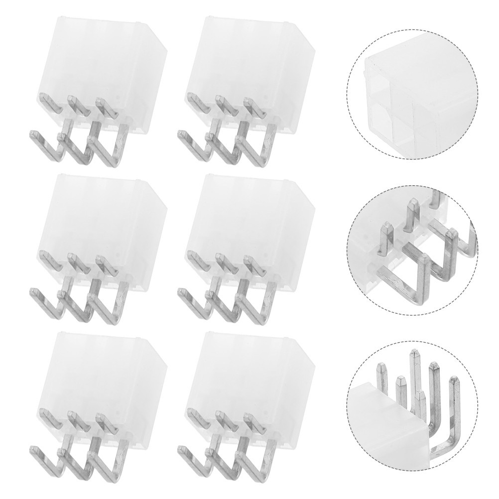 10Pcs Reusable 6 Pin Pcie Power Connector Right Angle Metal Board Mount