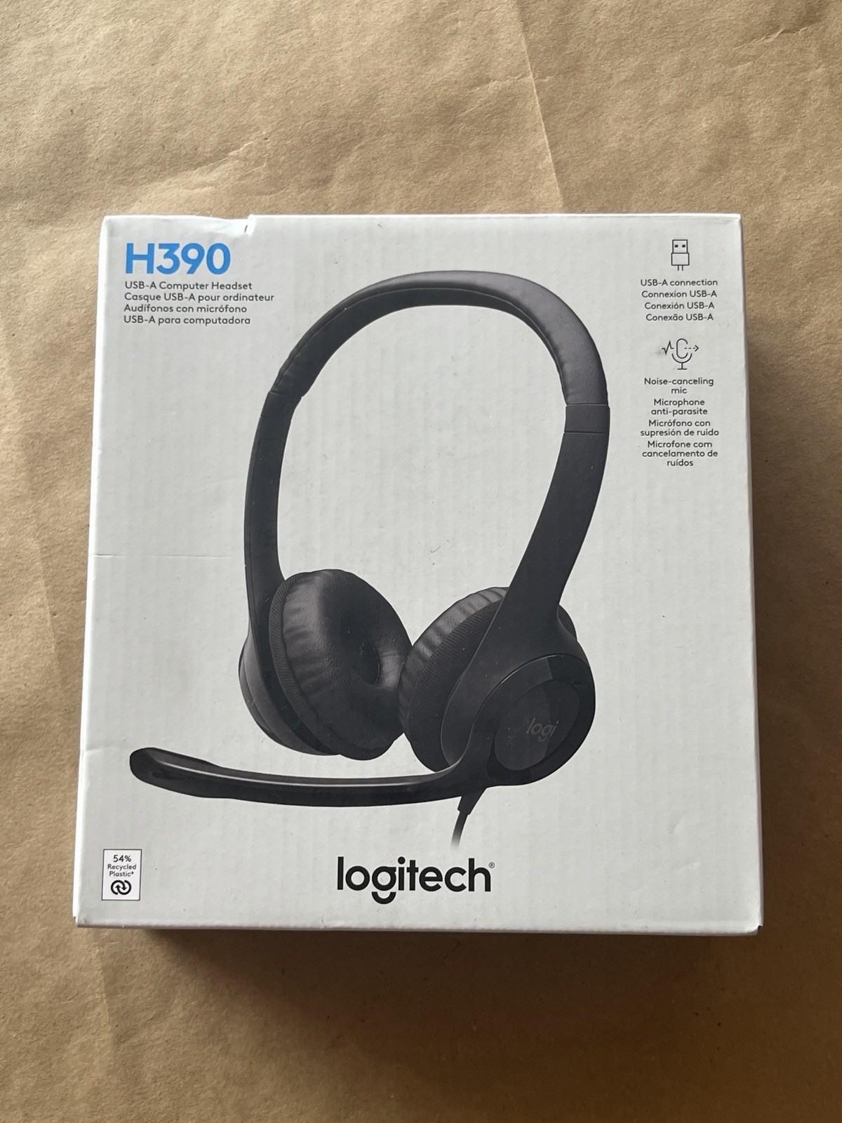 Logitech H390 Over-Head Comfort USB Headset w/ Noise-Canceling Microphone * NEW