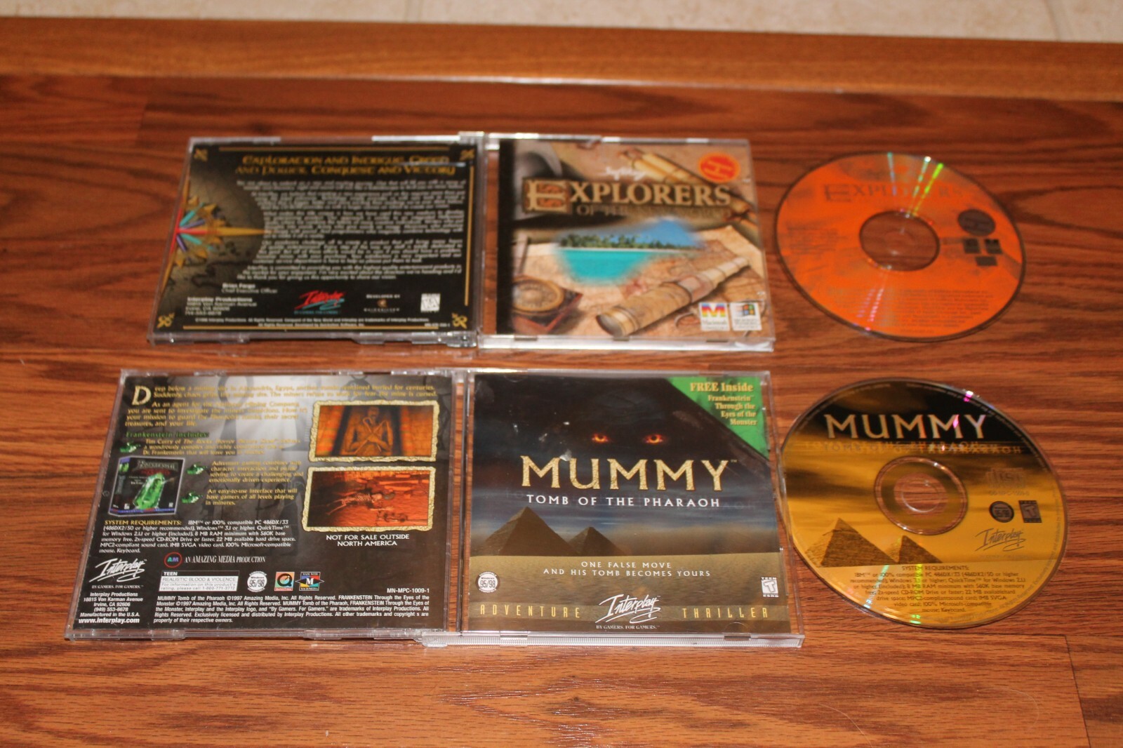 2 PC Games: Explorers of the New World & Mummy Tomb of the Pharaoh on CD-ROM