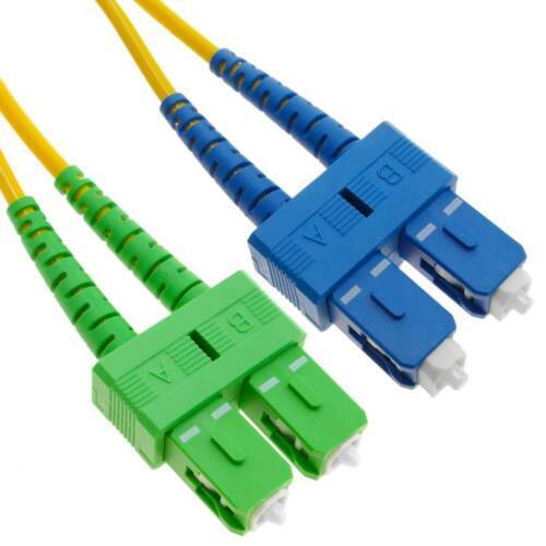 3 PACK LOT 2m SC(UPC)-SC(APC) Duplex 9/125 OS2 Singlemode Yellow OFNR 6ft