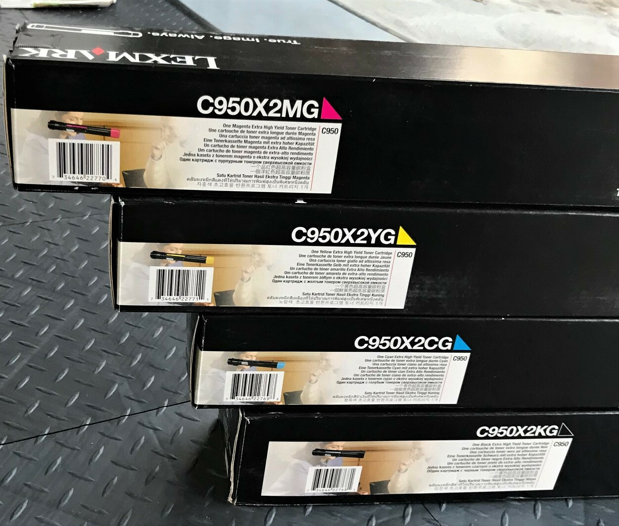 NEW GENUINE LEXMARK C950X2KG C950X2YG C950X2CG C950X2MG  HI-YLD C950 TONER 4 CLR