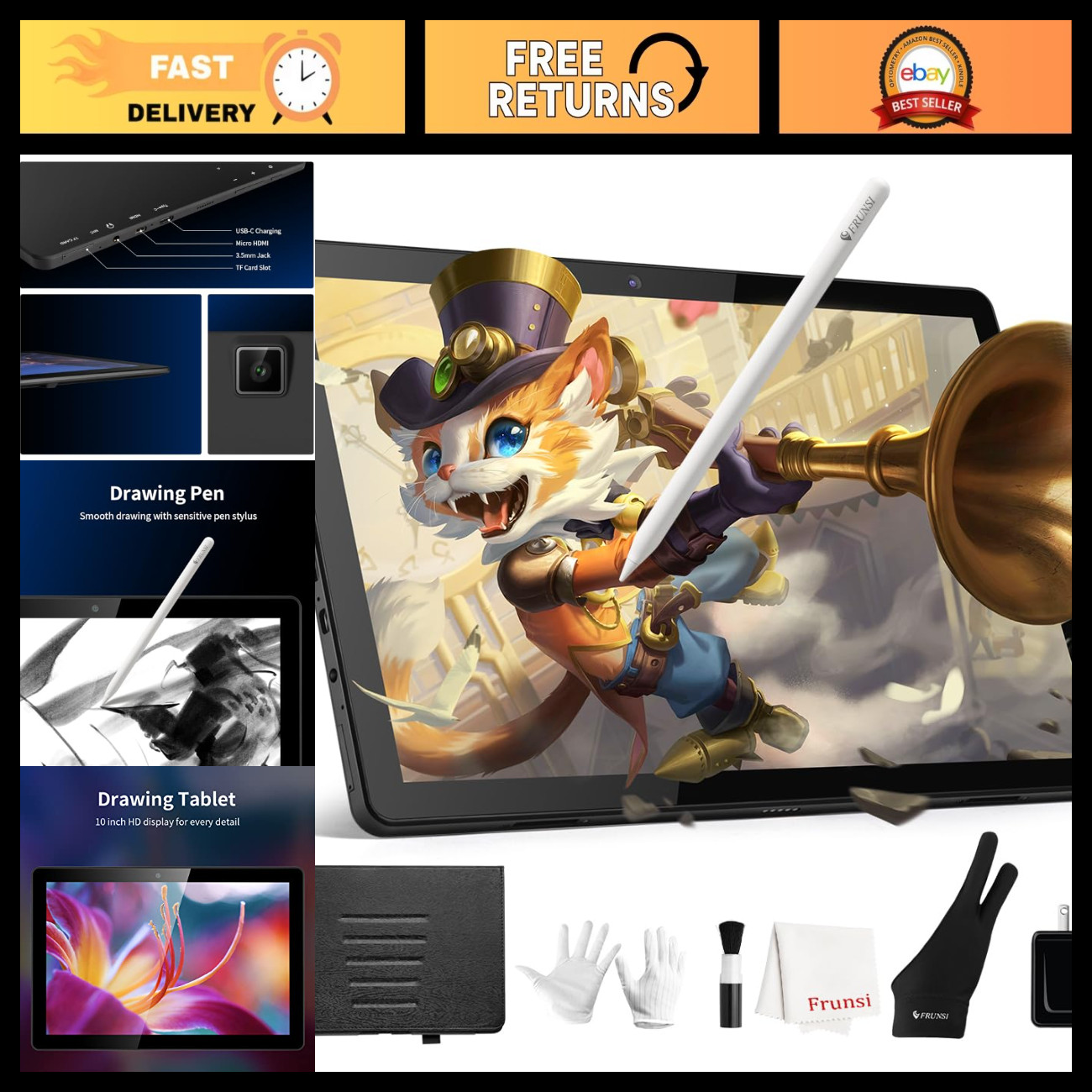 Standalone Drawing Tablet T11 Pro - High-Resolution, Pressure Sensitivity, Porta