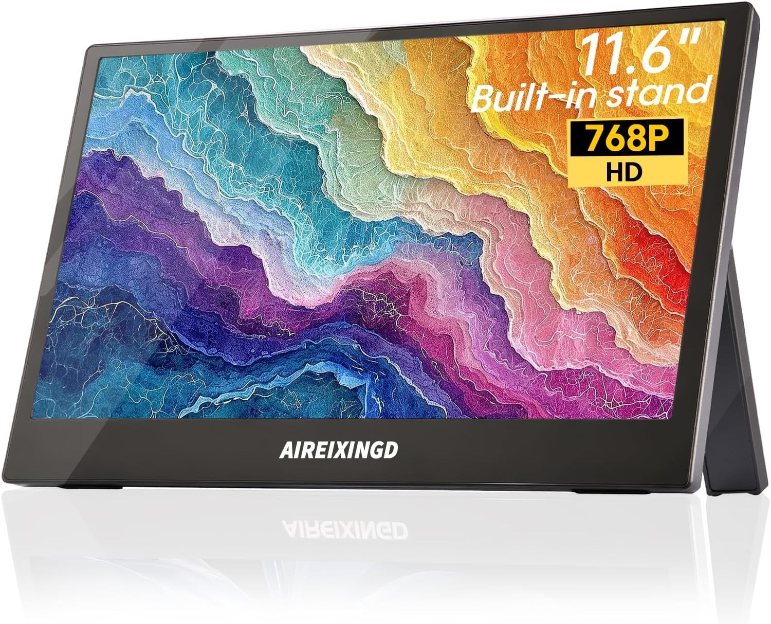 11.6 Inch Portable Monitor 1366x768 HD, Lightweight with Built-in Stand, Type-C/