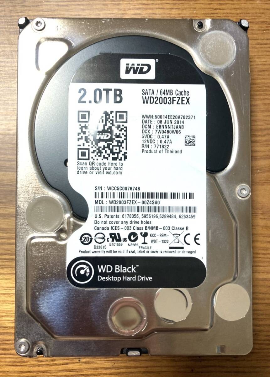Rare Model Western Digital WD Black WD2003FZEX 3.5-inch HDD 2TB (Creative Profes